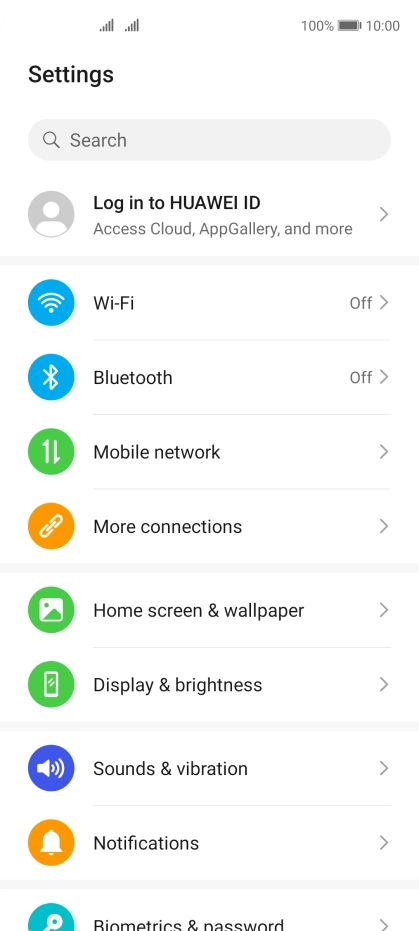 Press Mobile network.