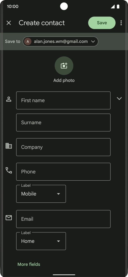 Press the drop down list next to 