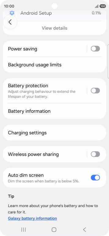 Press Power saving.