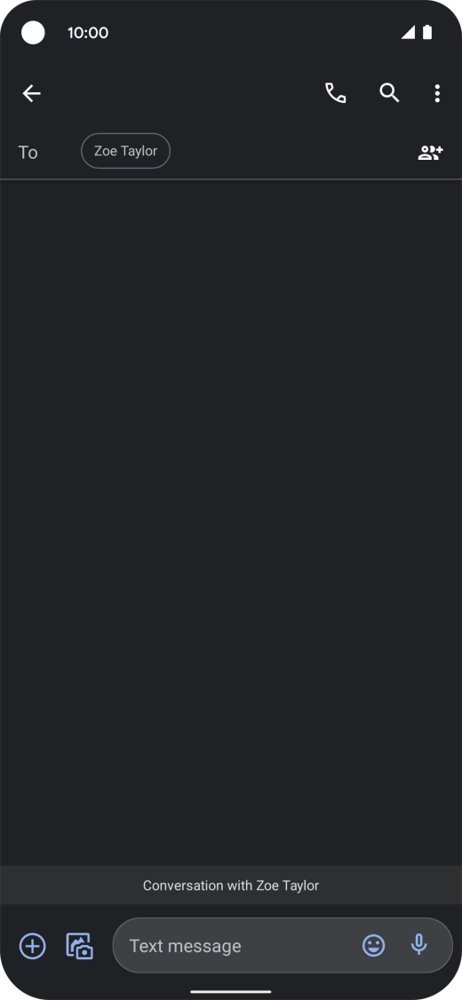 Press the text input field and write the text for your SMS.