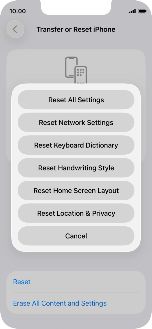 Press Reset All Settings.