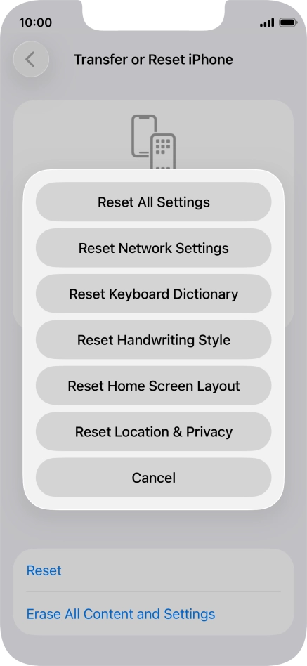 Press Reset All Settings.