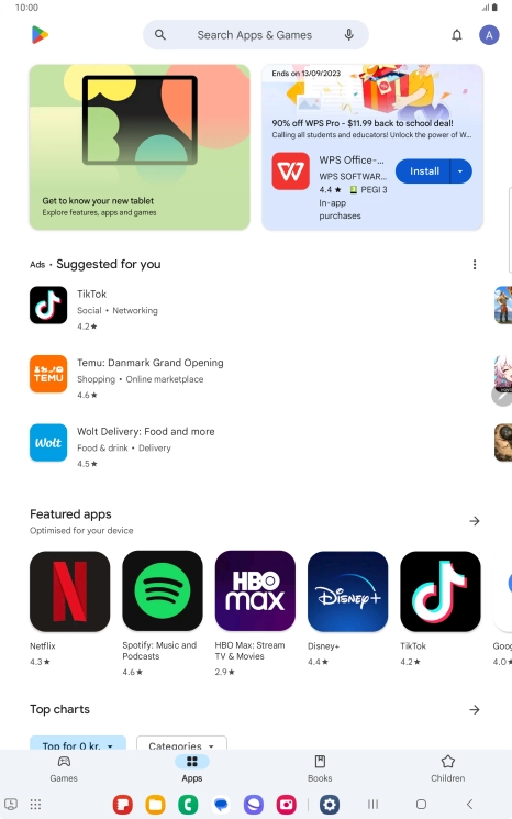 Press the profile icon.
