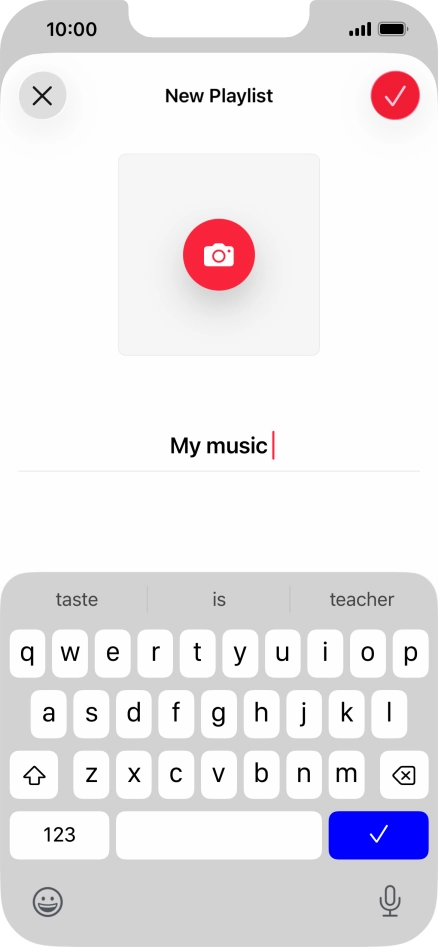 Press the confirm icon.