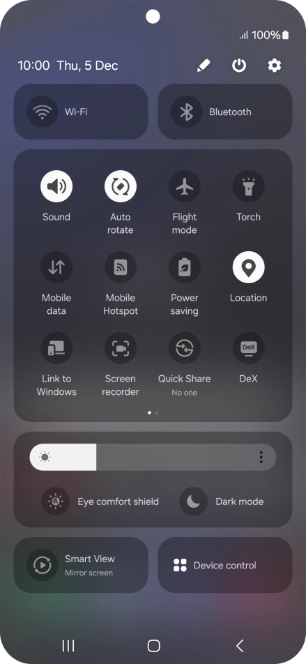 Press the settings icon.