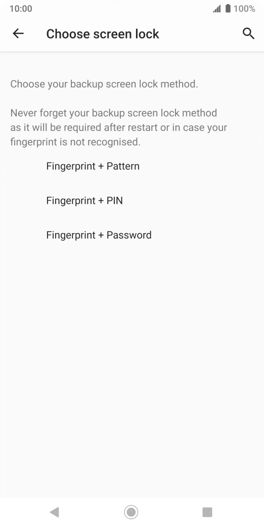 Press the required phone lock code and follow the instructions on the screen to create an additional phone lock code.