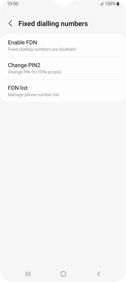 Press Enable FDN.