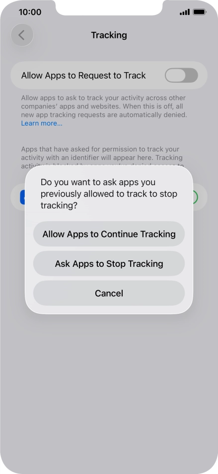 If you turn off the function, press the required setting.