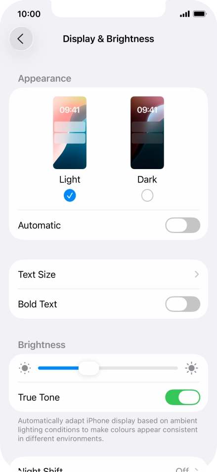 Press Dark.