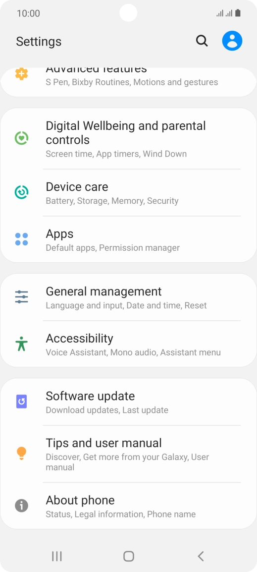 Press Software update.