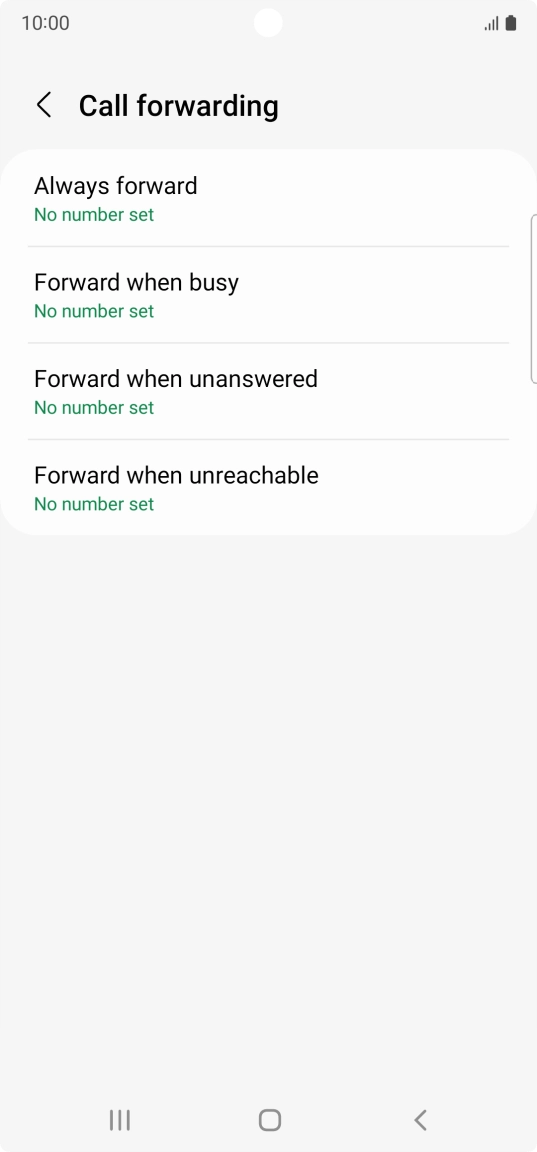 Press the required divert type.