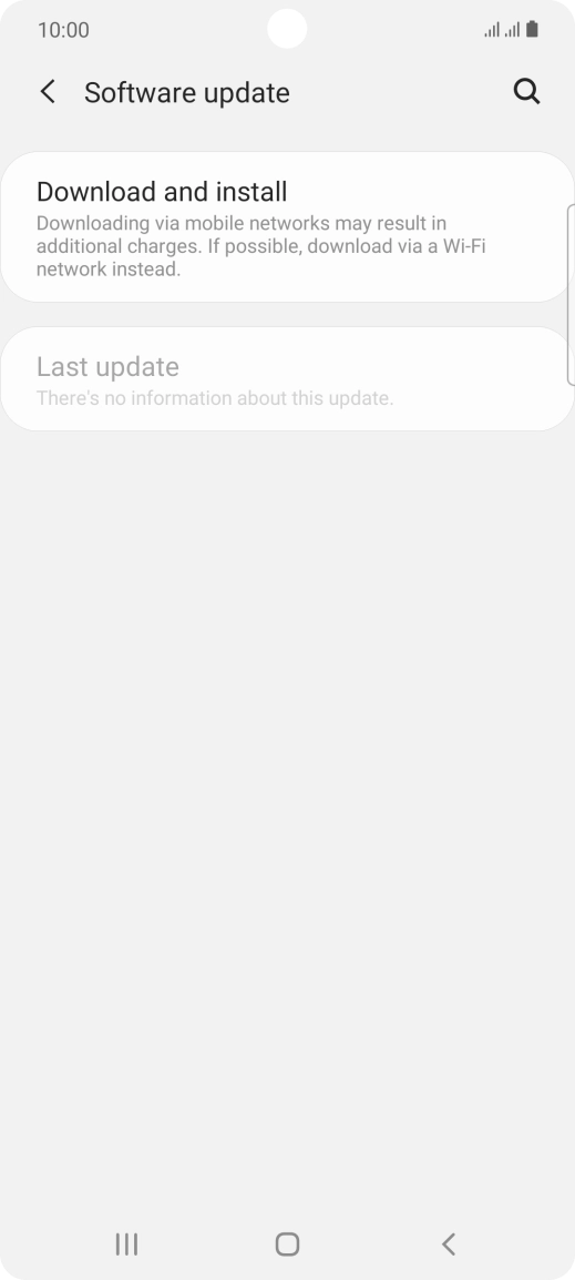 Press Download and install. If a new software version is available, it's displayed. Follow the instructions on the screen to update the phone software.