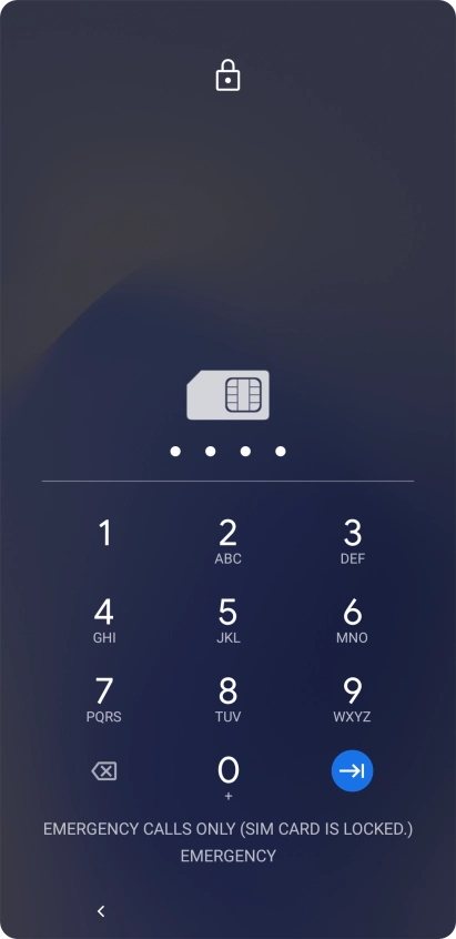 If you're asked to key in your PIN, do so and press the confirm icon. The default PIN is 1111.