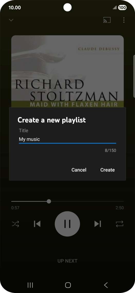 Key in a name for the playlist and press Create.