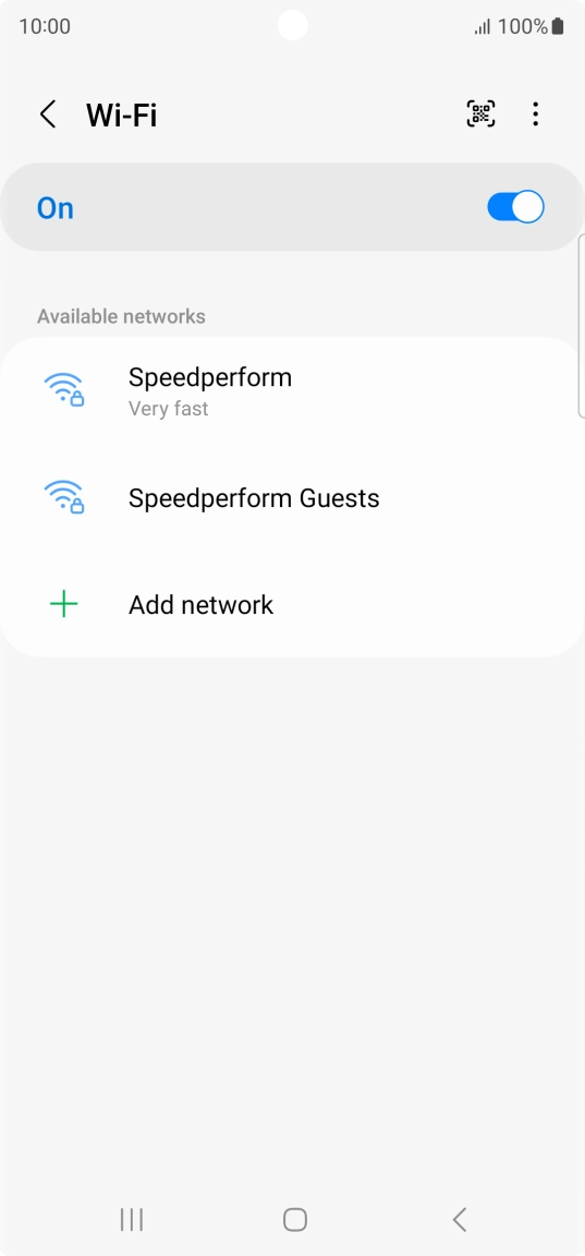 Press the required Wi-Fi network.