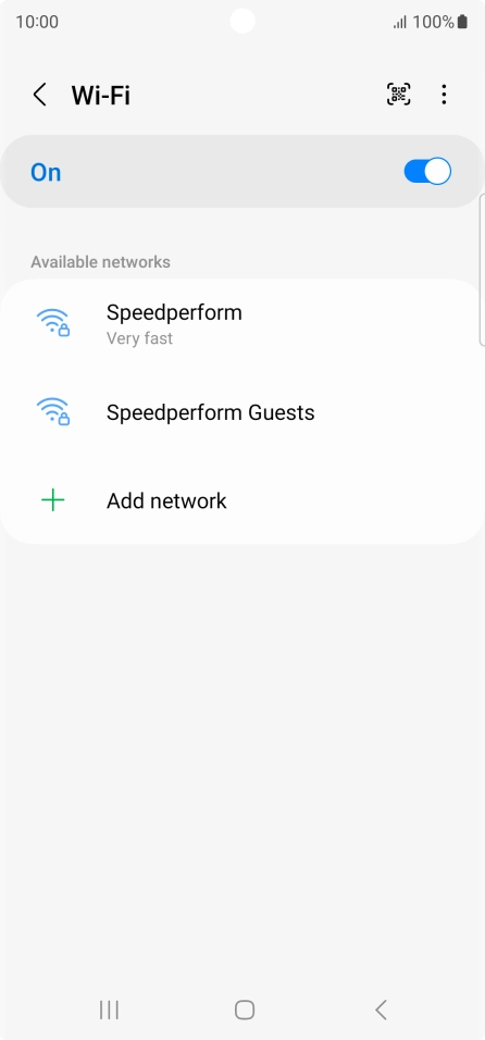 Press the required Wi-Fi network.