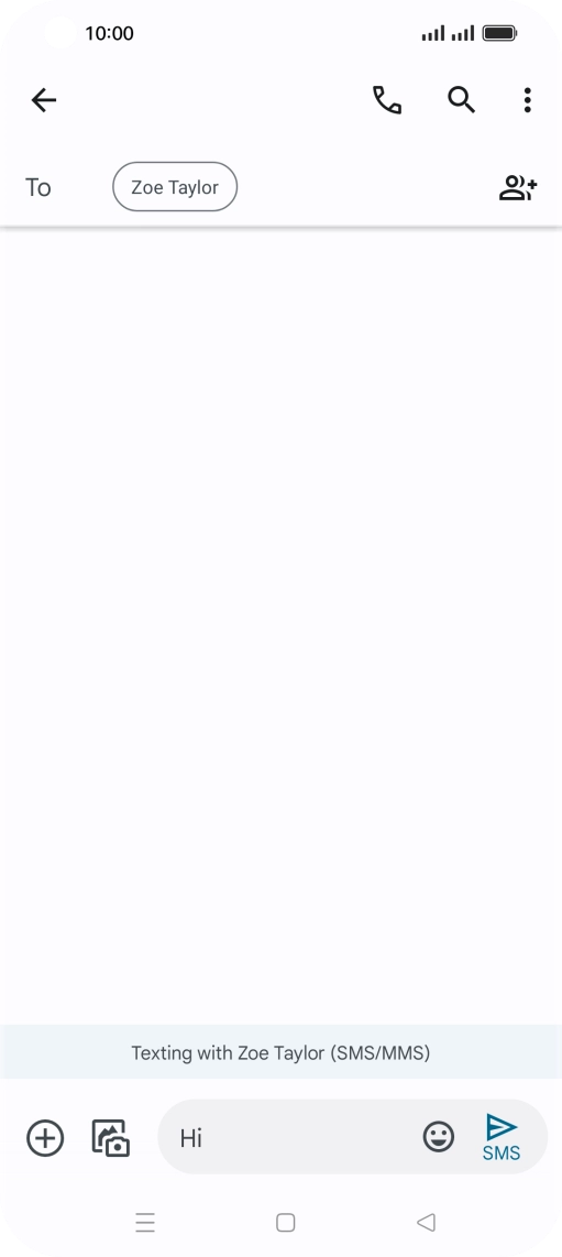 Press the send icon when you've finished your SMS.