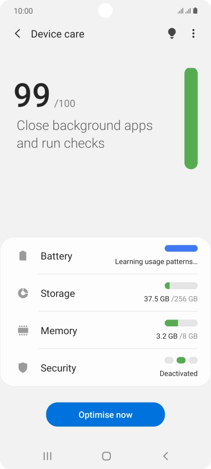 Press Battery.