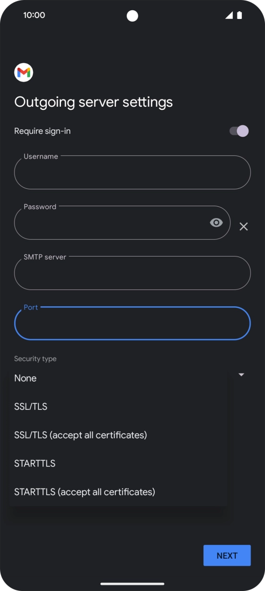Press SSL/TLS.
