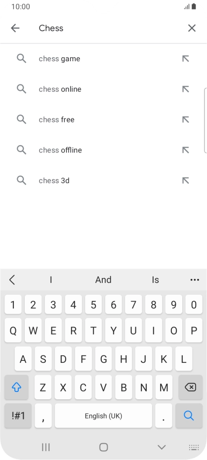 Key in the name or subject of the required app and press the search icon.
