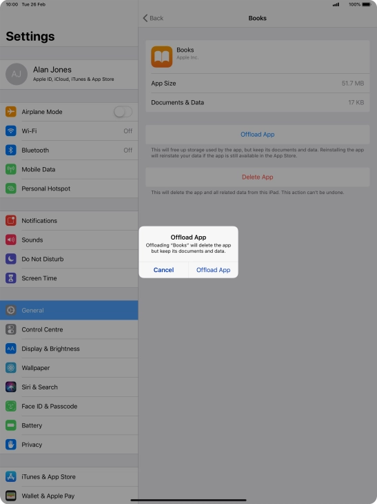 Press Offload App.