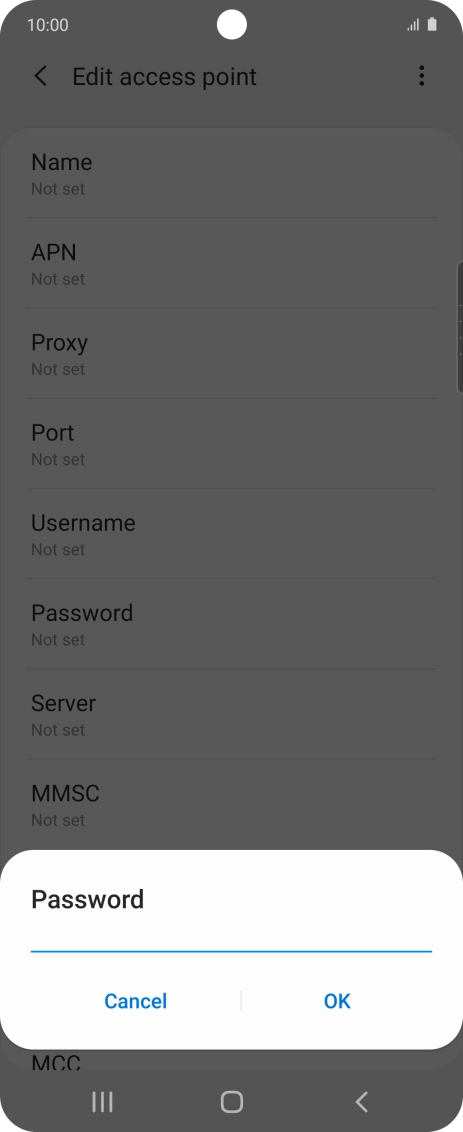 Key in secure and press OK.