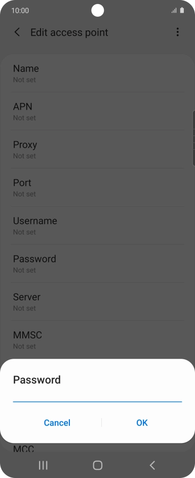 Key in secure and press OK.