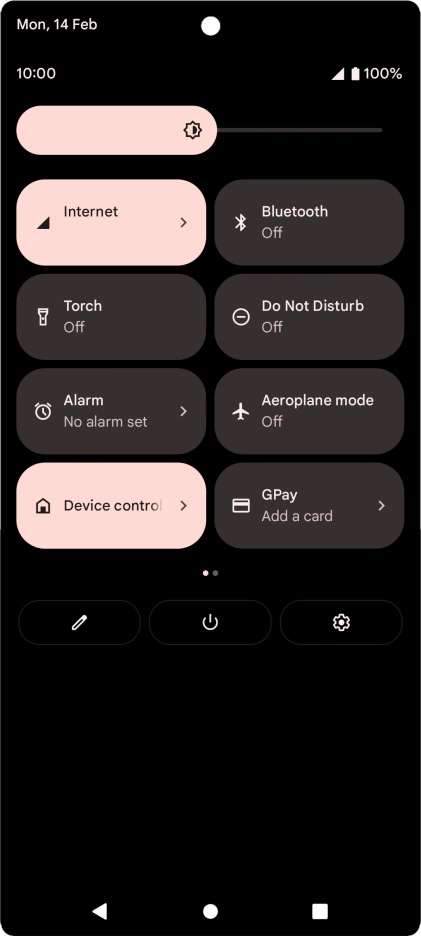 Press the settings icon.