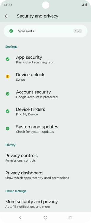 Press Device unlock.