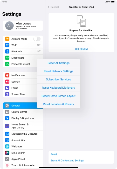 Press Reset Network Settings.