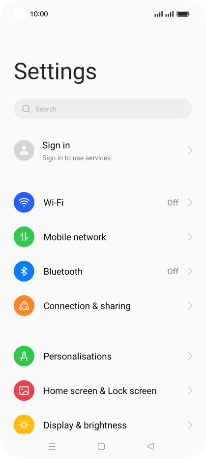 Press Mobile network.