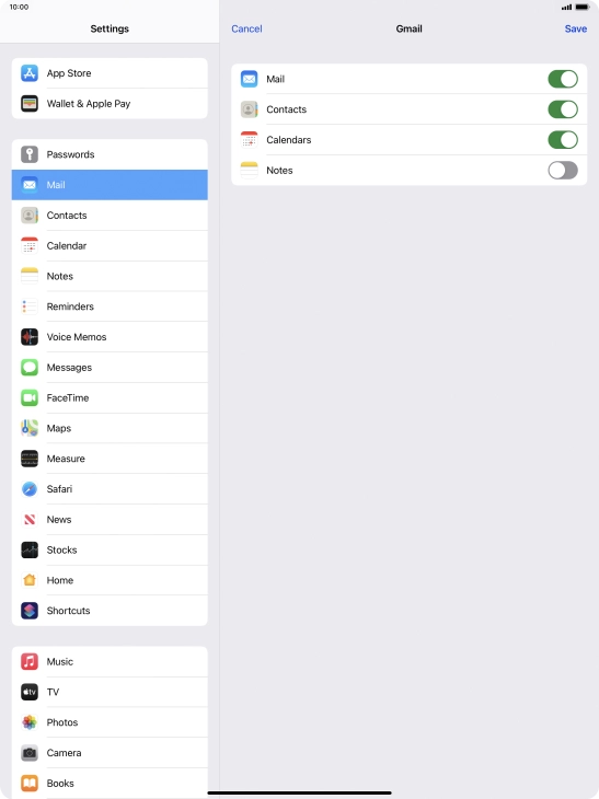 If this screen is displayed, you email account has been recognised and set up automatically. Follow the instructions on the screen to key in more information and finish setting up your tablet.