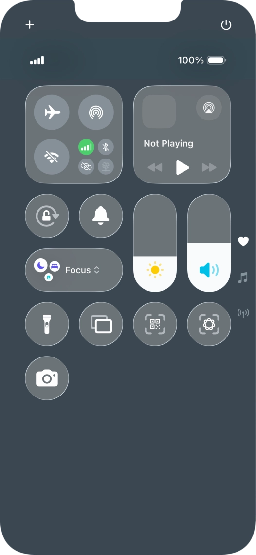 Press the visual intelligence icon to activate the function.