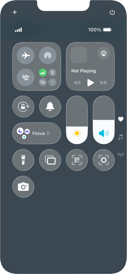 Press the visual intelligence icon to activate the function.