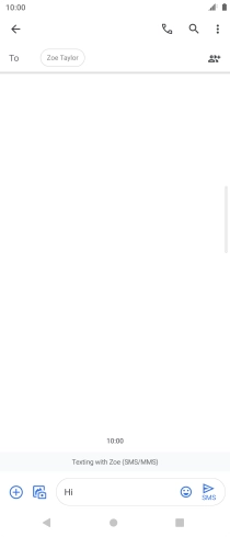 Press the send icon when you've finished your SMS.