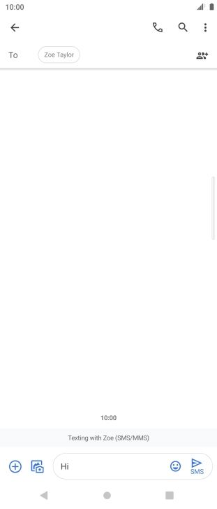 Press the send icon when you've finished your SMS.