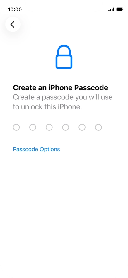 Press Passcode Options.