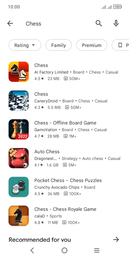 Press the required app.