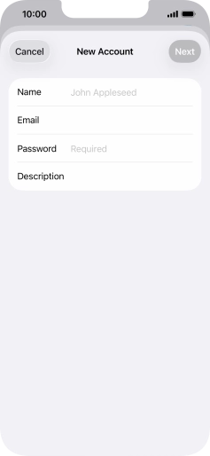 Press Name and key in the required sender name.