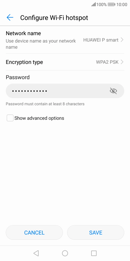 Press Network name.
