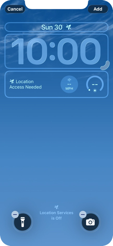 To customise the way the lock screen date is displayed, press the date widget and follow the instructions on the screen to find the required widget display mode.