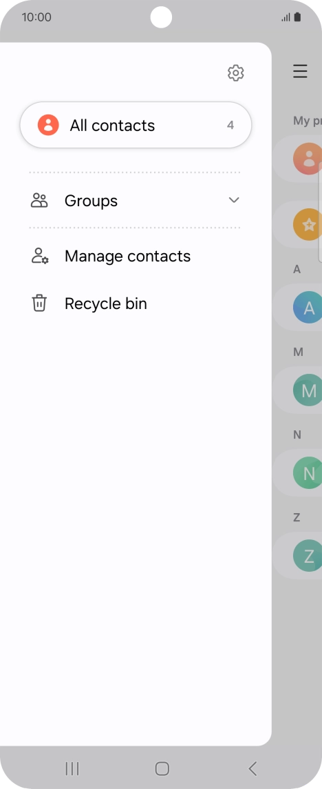 Press Manage contacts.