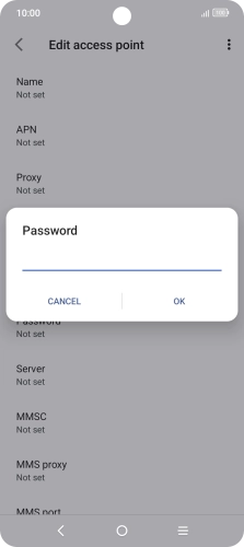 Key in secure and press OK.