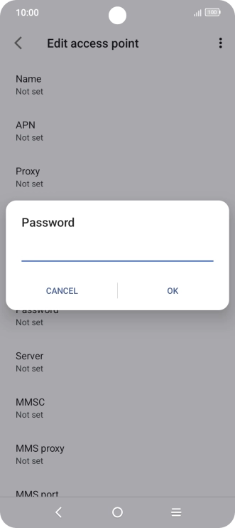 Key in secure and press OK.