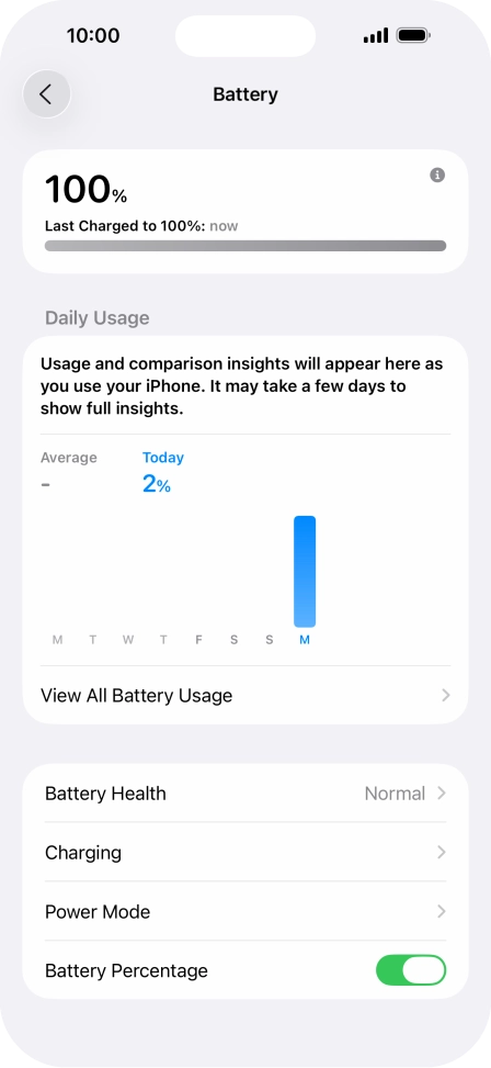 Press Power Mode.