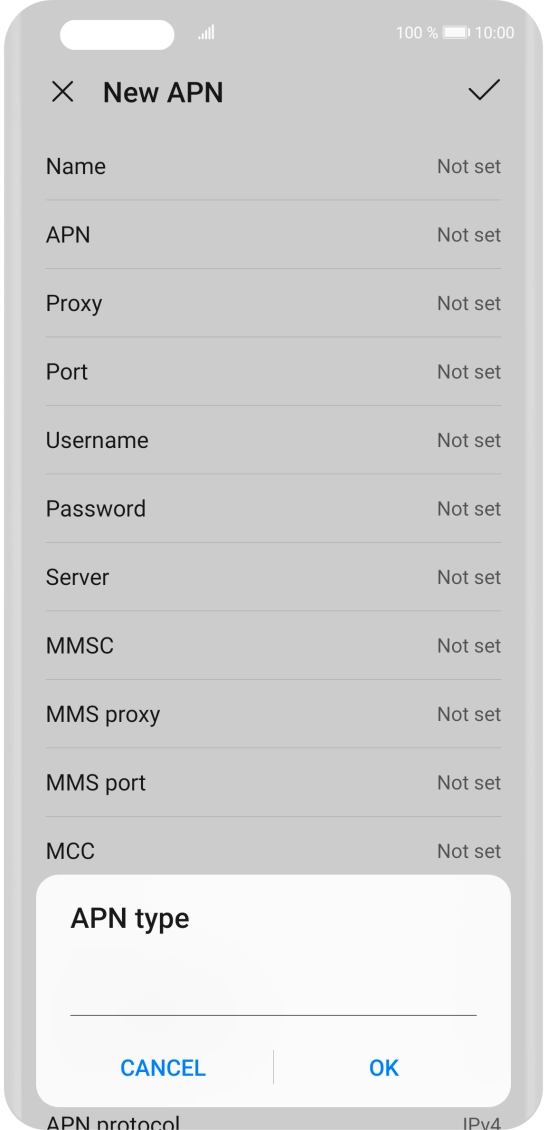 Key in default and press OK.