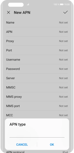 Key in default and press OK.