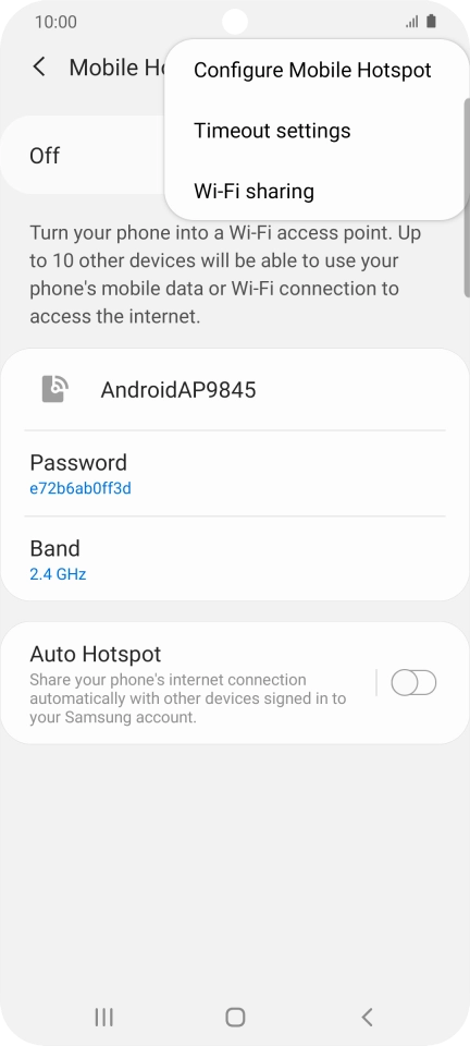 Press Configure Mobile Hotspot.