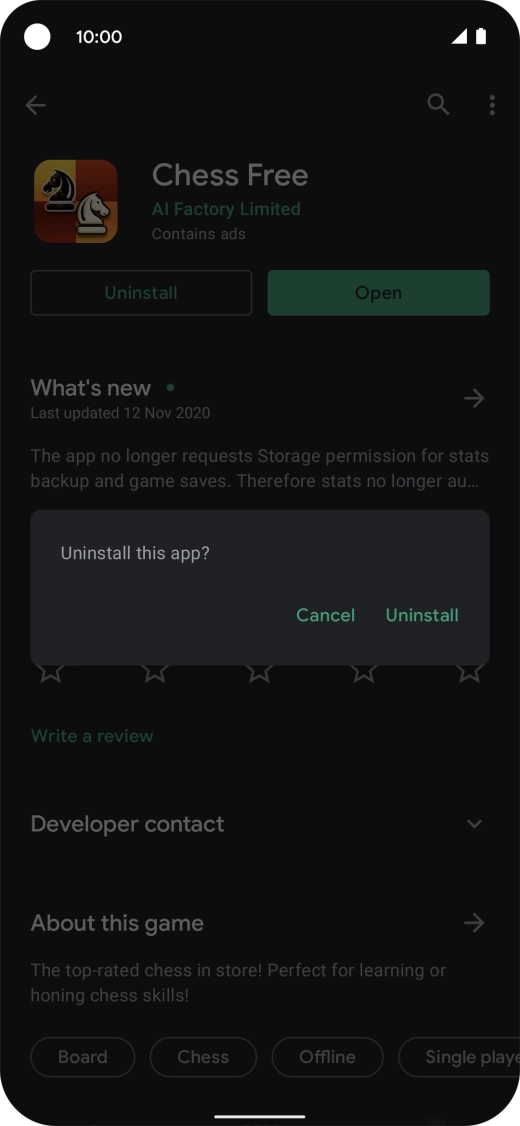 Press Uninstall.
