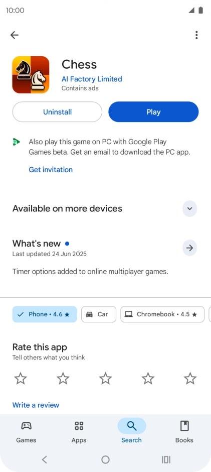 Press Uninstall.